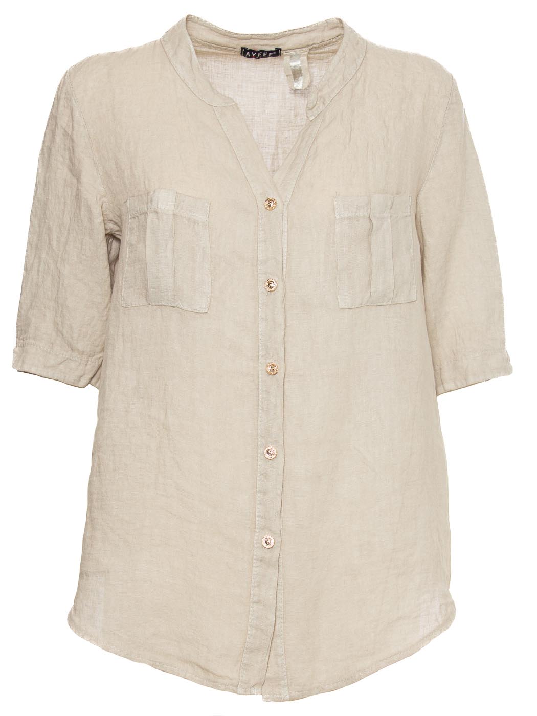 BLUSA CON TASCHINE 3 TG 100%LI MADE IN ITALY